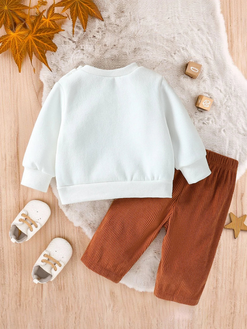 2025 Baby Boys Autumn /Winter Outfits Sets Embroidery Letter Cartoon Bear Sweater Top &Pants 2pcs Cute Toddler Clothing Casual
