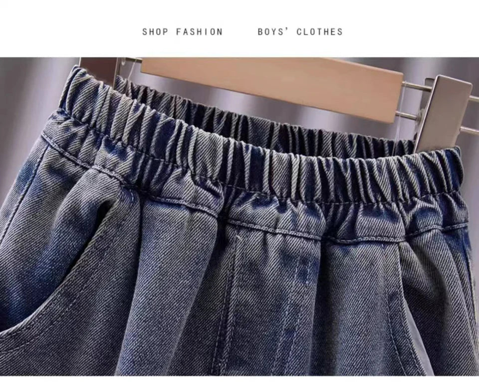 Kidsclick Boys’ Letter Print Sweatshirt & Pants Set – Spring/Autumn 2-Piece Casual Outfit (Ages 1-8 Years)