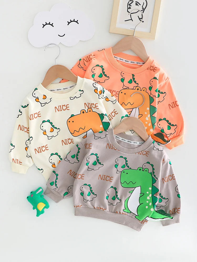 Kidsclick Kids’ Cartoon T-Shirt & Pants Set – Spring/Autumn 2-Piece Casual Outfit (Toddlers 1-5 Years)