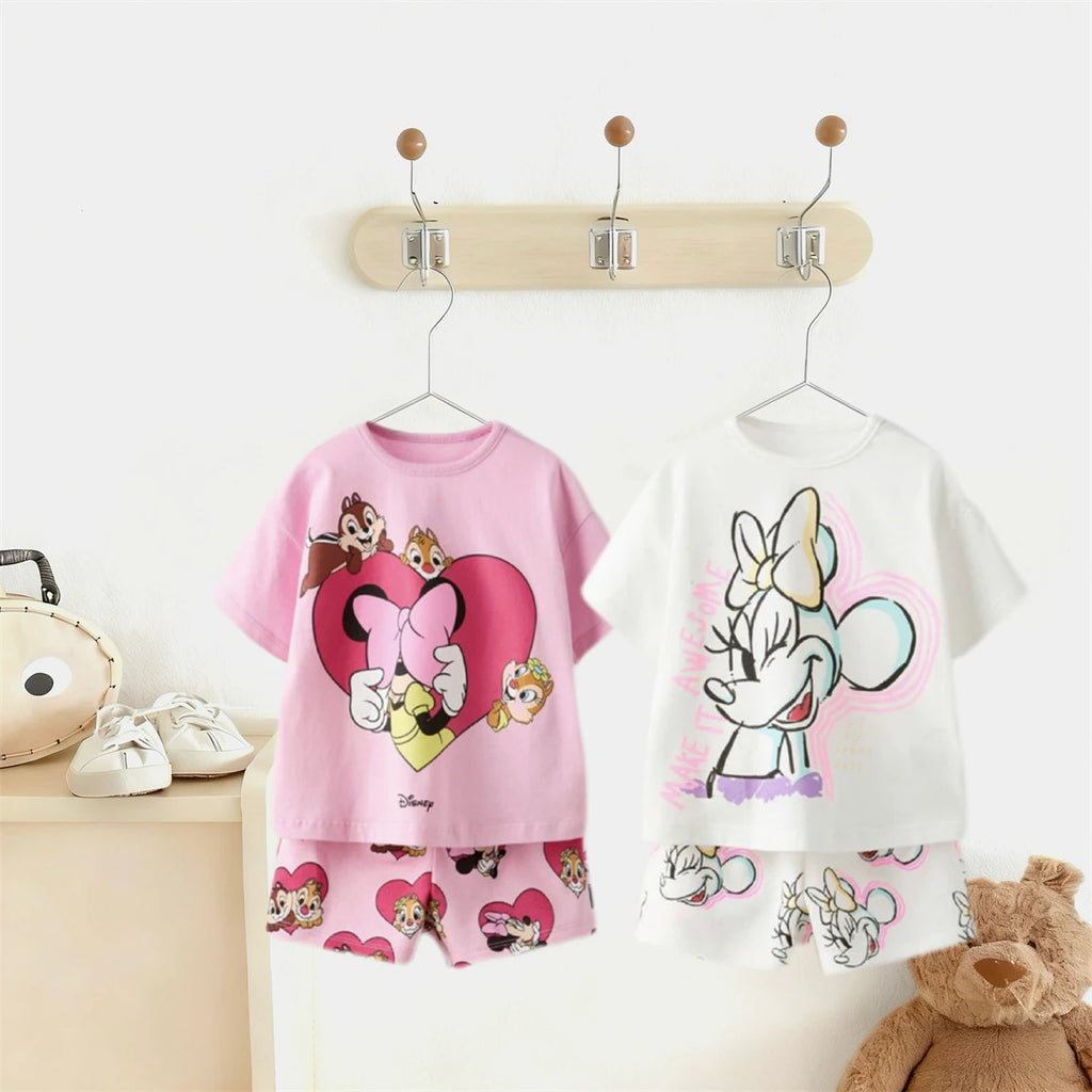 Child Costume Short-sleeved Outfits 1-7Age Boys And Girls Summer Clothing Popular Wear Cute T Shirt All-match Shorts Outer Wear