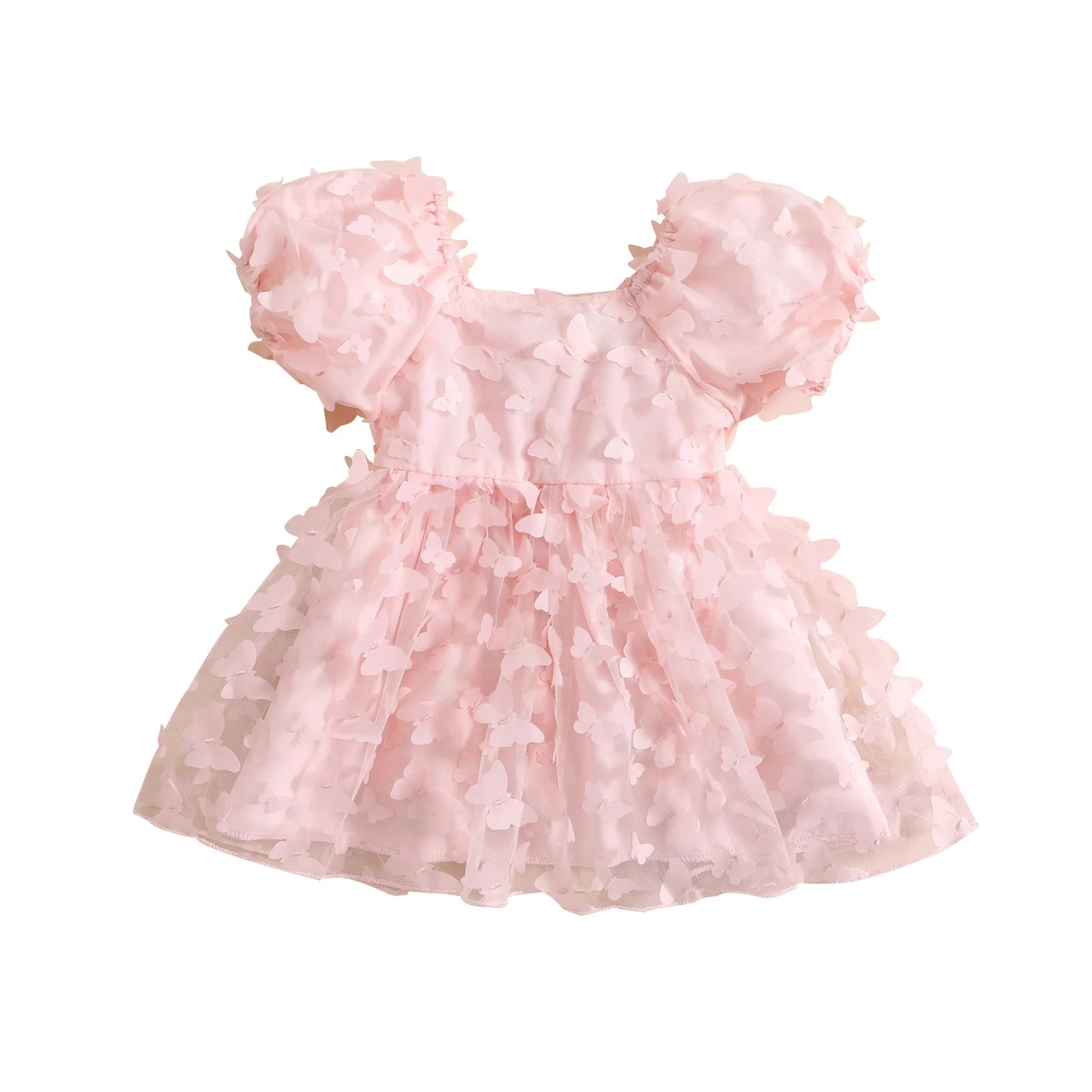 Kidsclick Baby Girl Butterfly Tulle Princess Dress – Puff Sleeve Summer Party Dress
