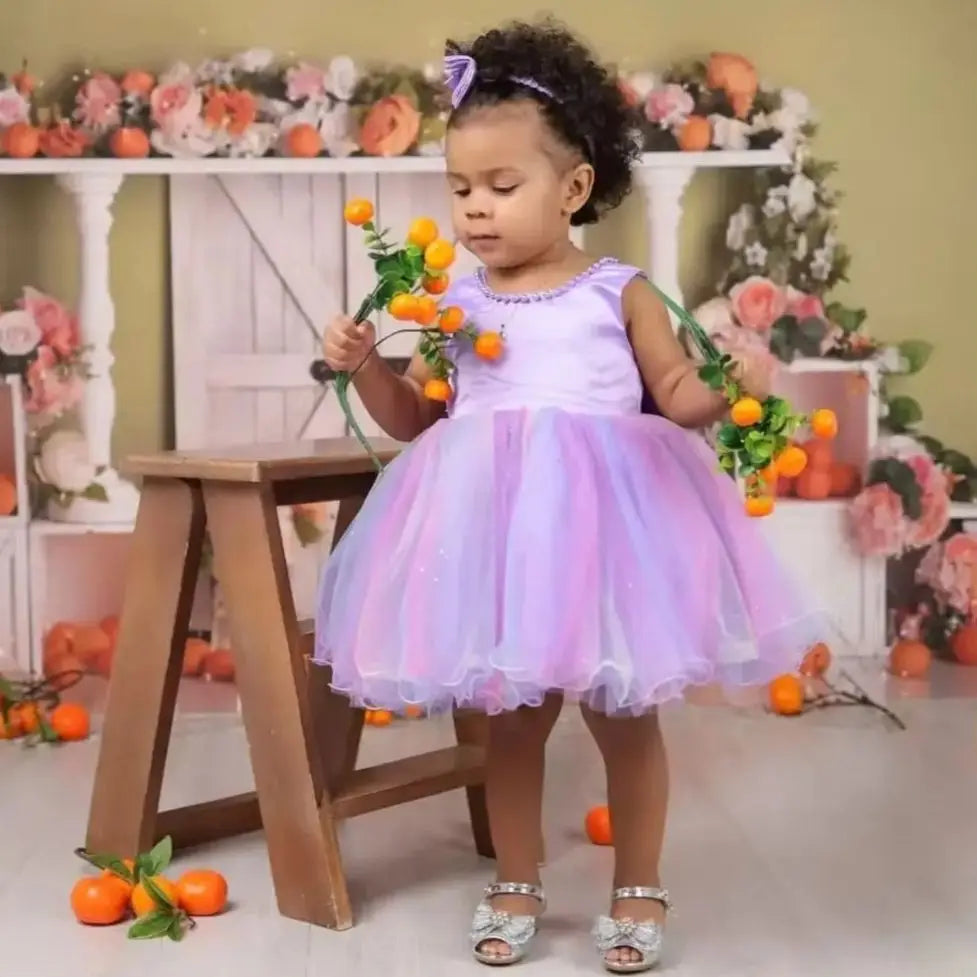 Kidsclick Baby Girls Tulle Backless Pageant Dress – Big Bow Flower Girl Dress with Headband