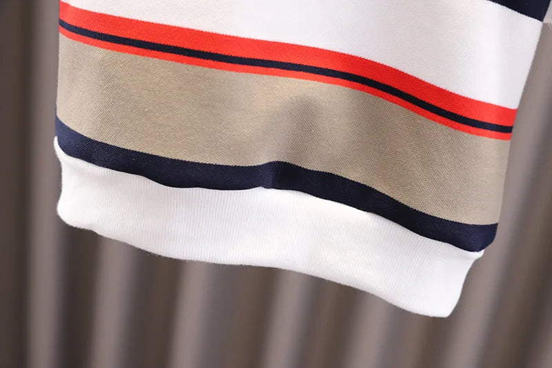 Kidsclick Toddler Boys’ 12-18 Months Christmas Two-Piece Outfit – Striped Long Sleeve Shirt & Pants Set