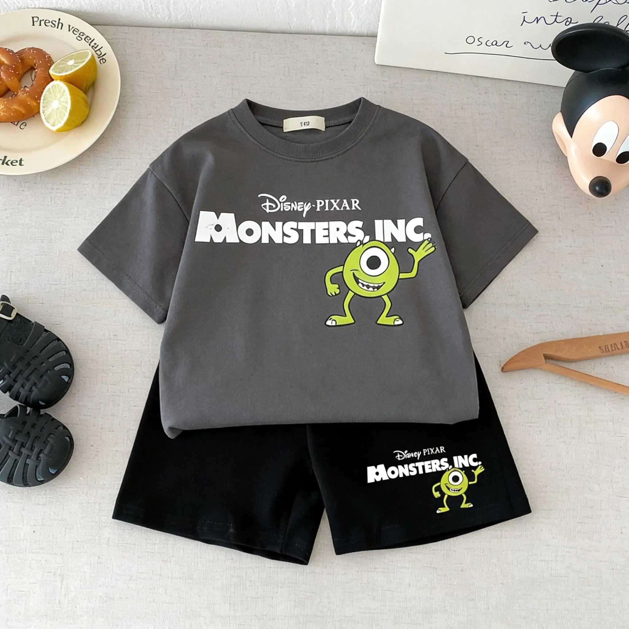 Kidsclick Boys’ Cartoon T-Shirt & Shorts Set – Summer 2-Piece Casual Outfit (Short Sleeve)