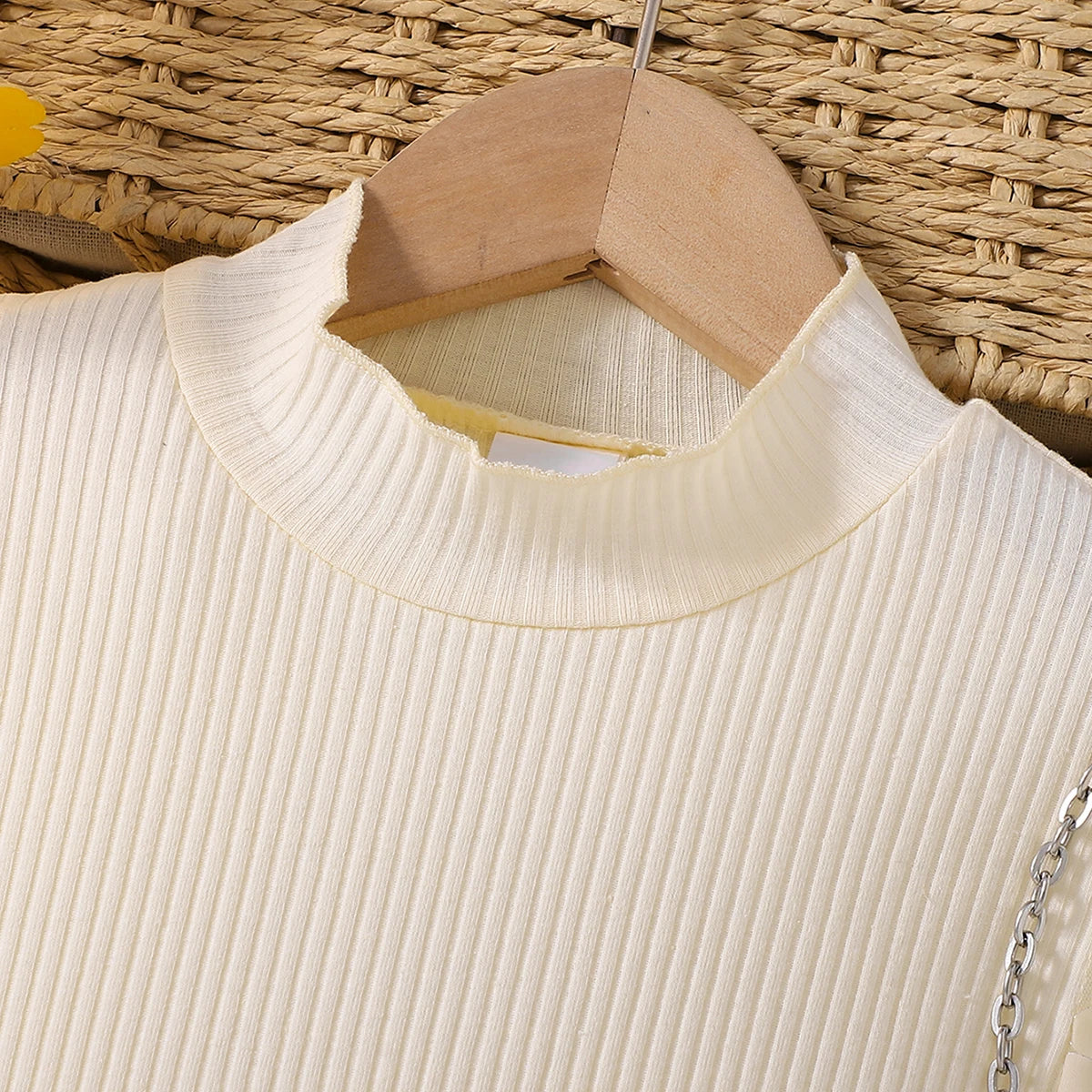 Girls Casual Hollow out Sleeve Top with Half Skirt Two-Piece Set Spring Autumn Fashion Kids Outfit