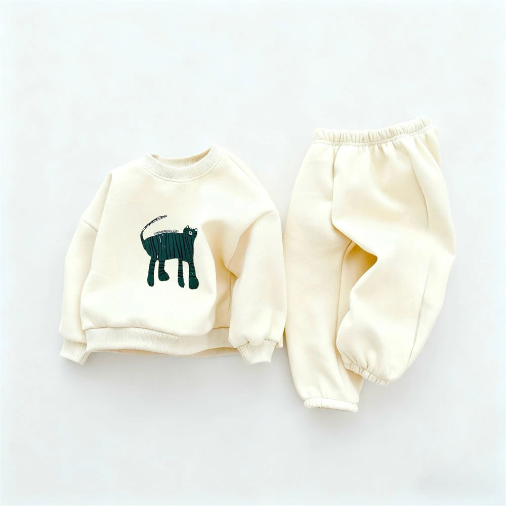 Baby Clothing Set 2Piece/Set Outer Wear Autumn Wear Long-sleeved Sweatshirt+Pants Boys Girls Lovely Hoodie Sweatpants Outfit