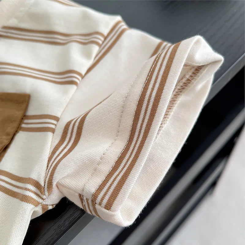 Kidsclick Kids’ Striped T-Shirt & Shorts Set – Summer 2-Piece Casual Outfit (Ages 0-5 Years)