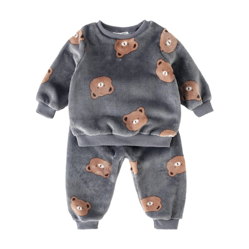 Sanlutoz Cute Animals Warm Little Kids Clothing Sets Long Sleeve Tops + Trousers 2Pcs Winter