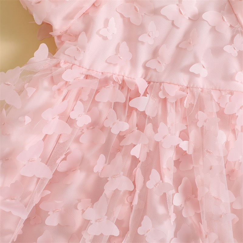 Kidsclick Baby Girl Butterfly Tulle Princess Dress – Puff Sleeve Summer Party Dress