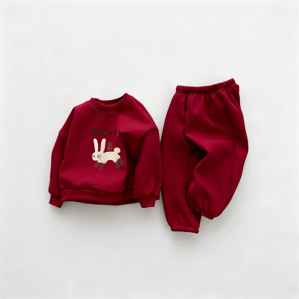Baby Clothing Set 2Piece/Set Outer Wear Autumn Wear Long-sleeved Sweatshirt+Pants Boys Girls Lovely Hoodie Sweatpants Outfit