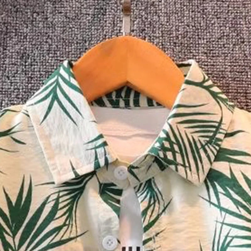 Kidsclick Boys’ Floral T-Shirt & Shorts Set – Summer Beach 2-Piece Outfit (Toddlers & Kids)