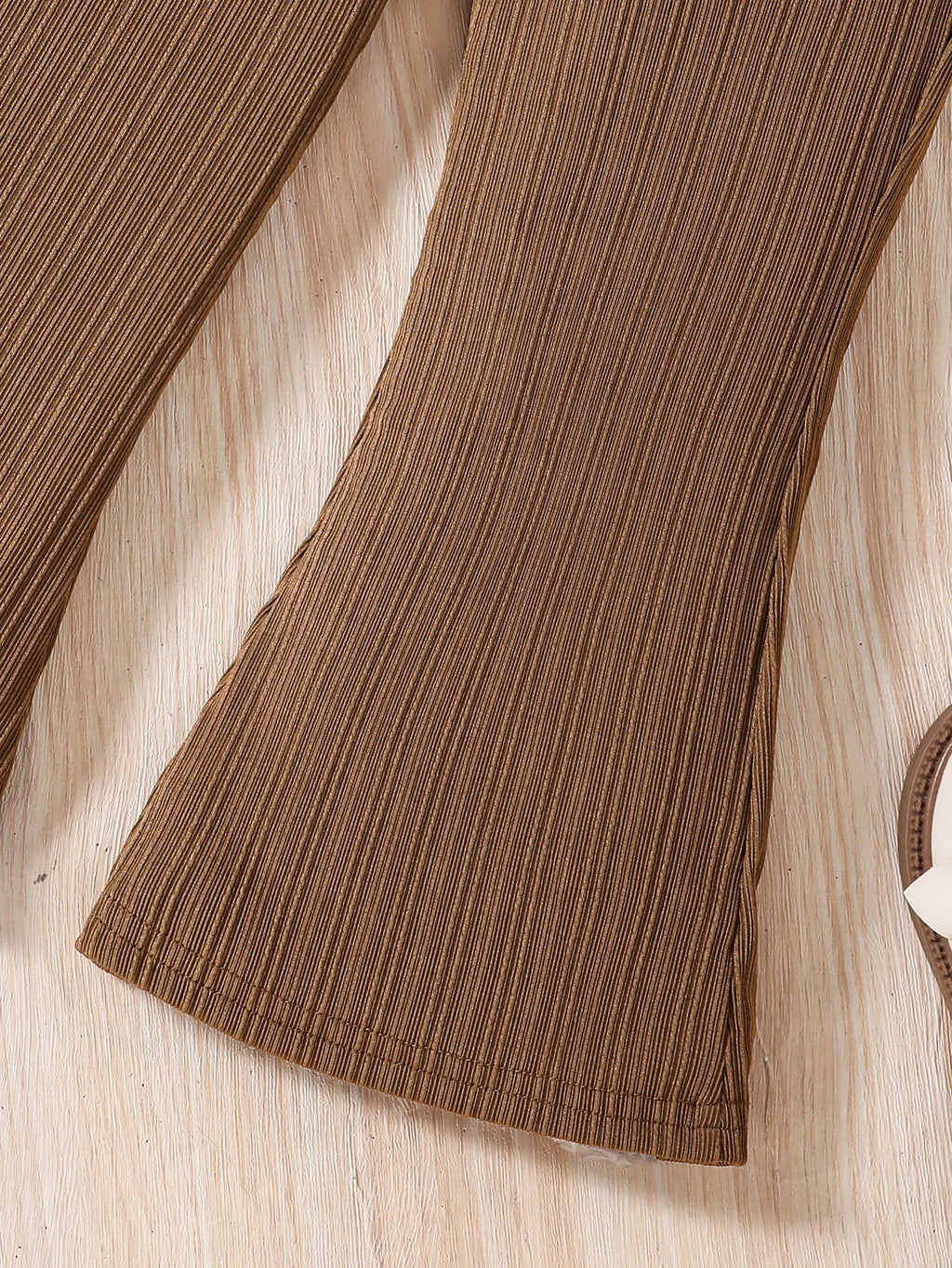 Autumn New Girl Cute Casual Elegant Set Ruffled Round Neck Long Sleeve Top+Solid Elastic Waist Loose Casual Trousers Suit