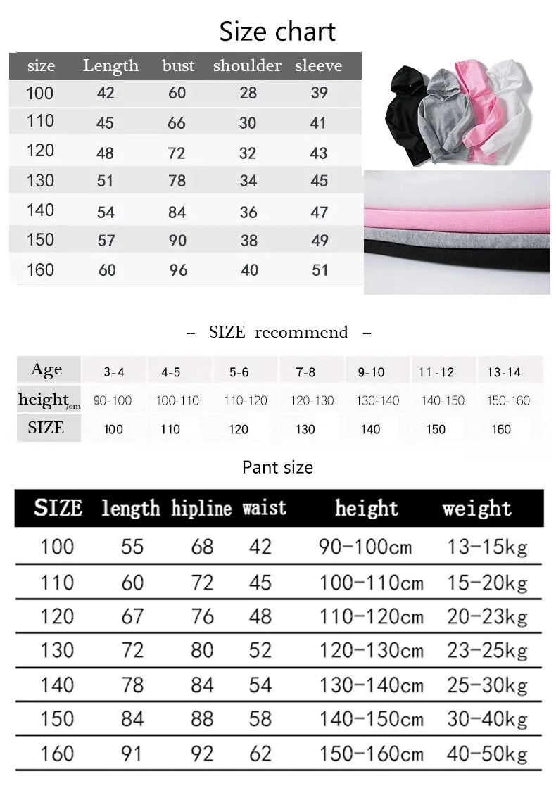 Kids Fashion Brand Letter Print 2pcs Pullover Hoodie+Pants Tracksuits 2-13 Years Boys Girls Casual Outfits Children Clothes Sets