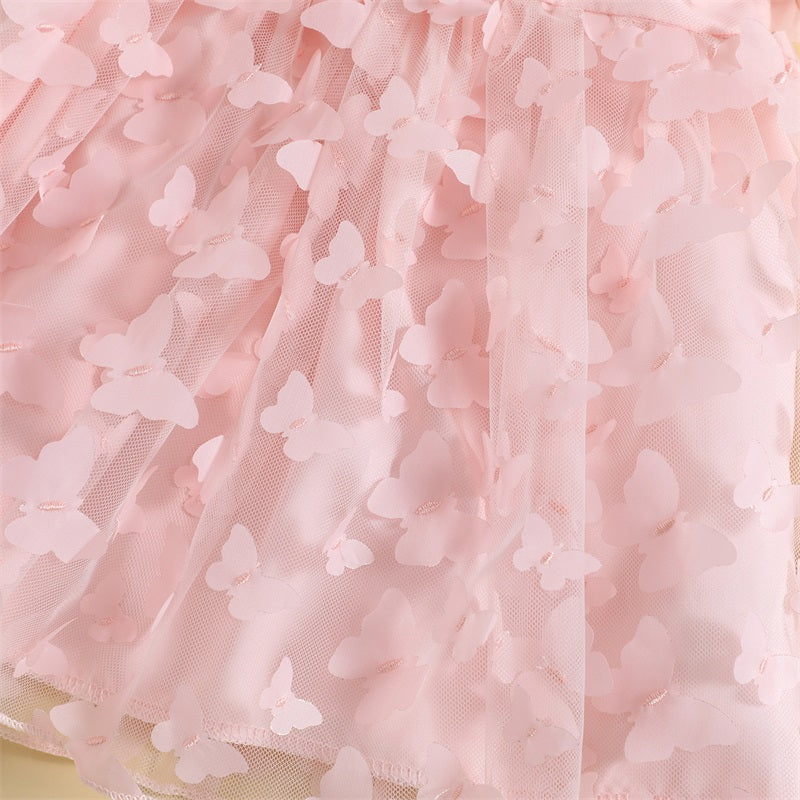Kidsclick Baby Girl Butterfly Tulle Princess Dress – Puff Sleeve Summer Party Dress