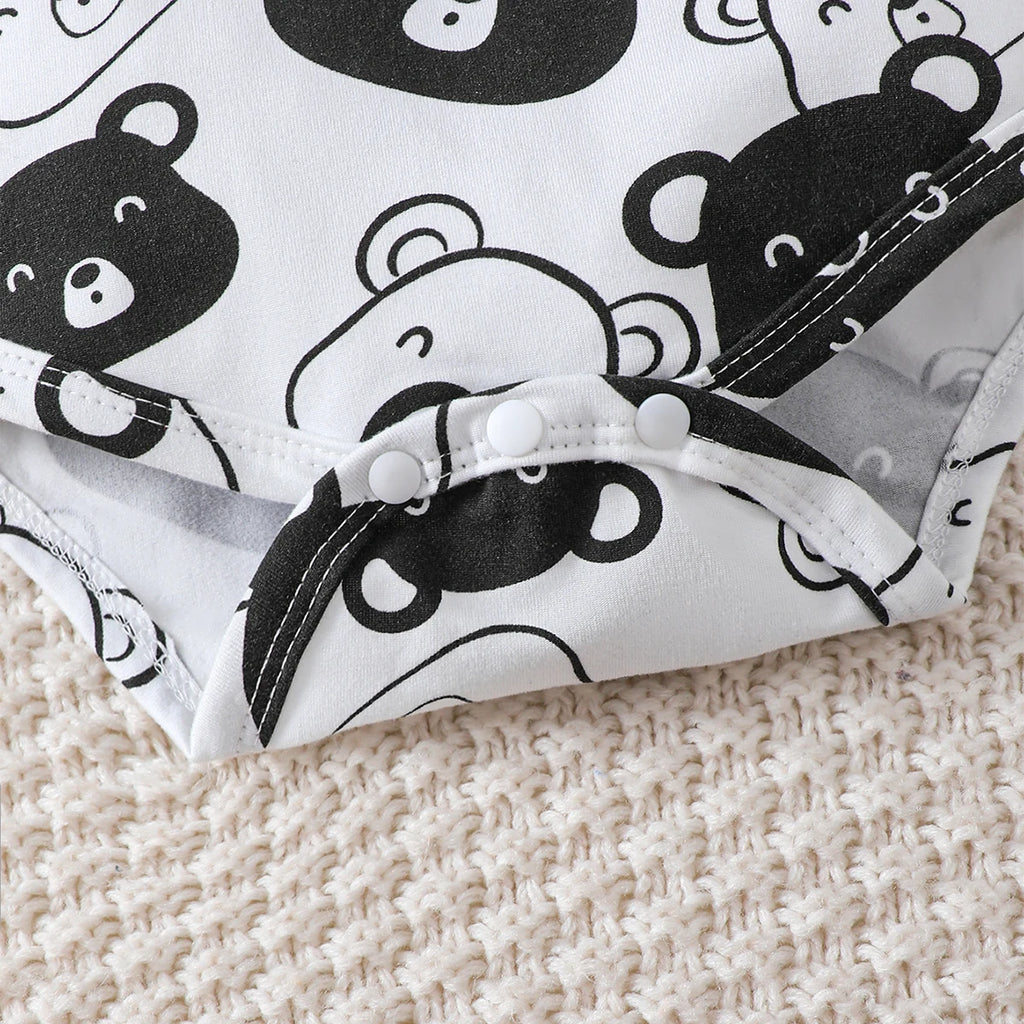 0-9 Months Baby Boy Set Little Bear Long Sleeve Bodysuit+Pants+Hat+Socks 4pcs/Set Baby Spring Autumn clothing Newborn