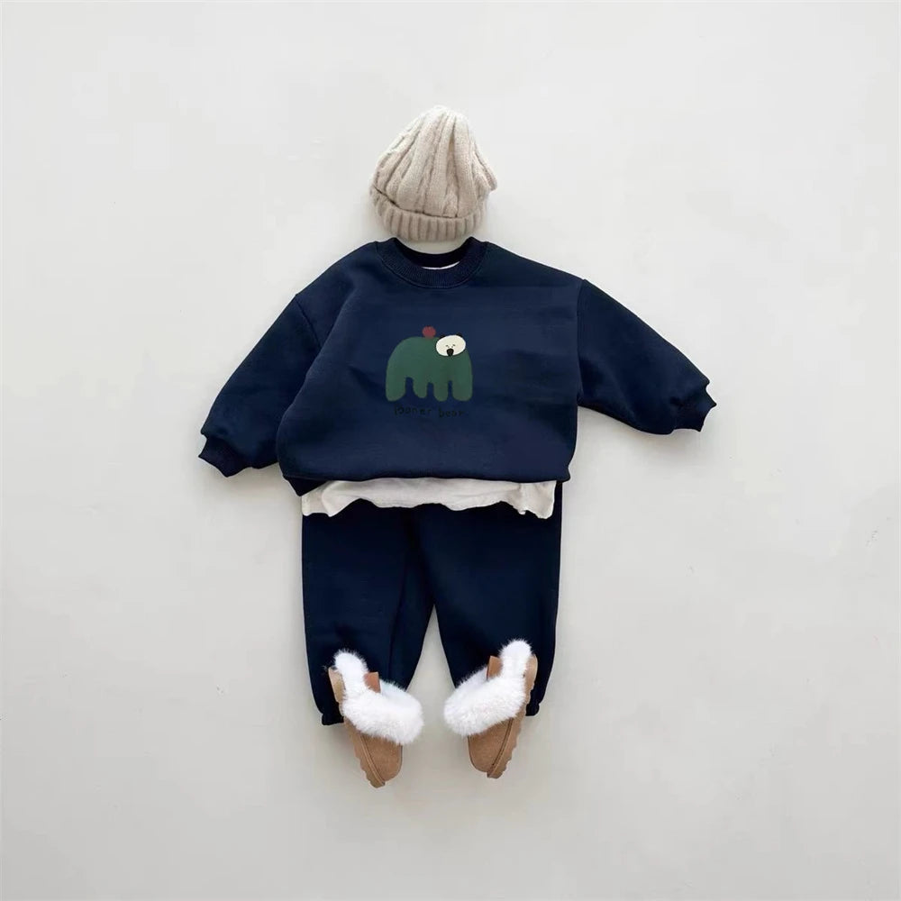 Baby Clothing Set 2Piece/Set Outer Wear Autumn Wear Long-sleeved Sweatshirt+Pants Boys Girls Lovely Hoodie Sweatpants Outfit