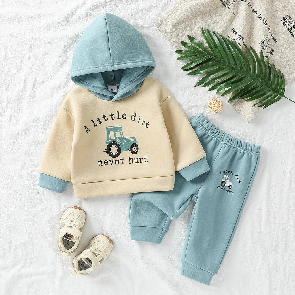 Baby Autumn Toddler Boys  Outfits Truck Letter Print Long Sleeve Sweatshirts & Long Pants 2Pcs Fall Casual Clothes Set For 1-3Y