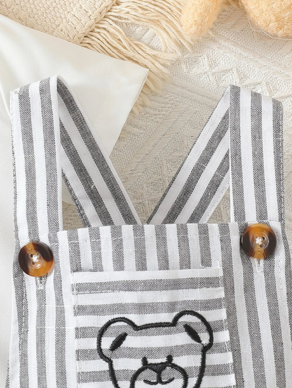 Infant Summer Thin Pack Diaper Coveralls Set for Baby Boys and Girls with Short Sleeve T-Shirt and Overalls Two-Piece Set