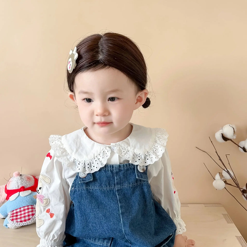 2025 Autumn New Baby Girl Sleeveless Denim Jumpsuit Toddler Girl Cute Rabbit Ear Overalls Infant Romper Kids Clothes 0-24M