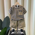Kidsclick Boys’ Striped T-Shirt & Shorts Set – Summer 2-Piece Outfit (Ages 0-5 Years)