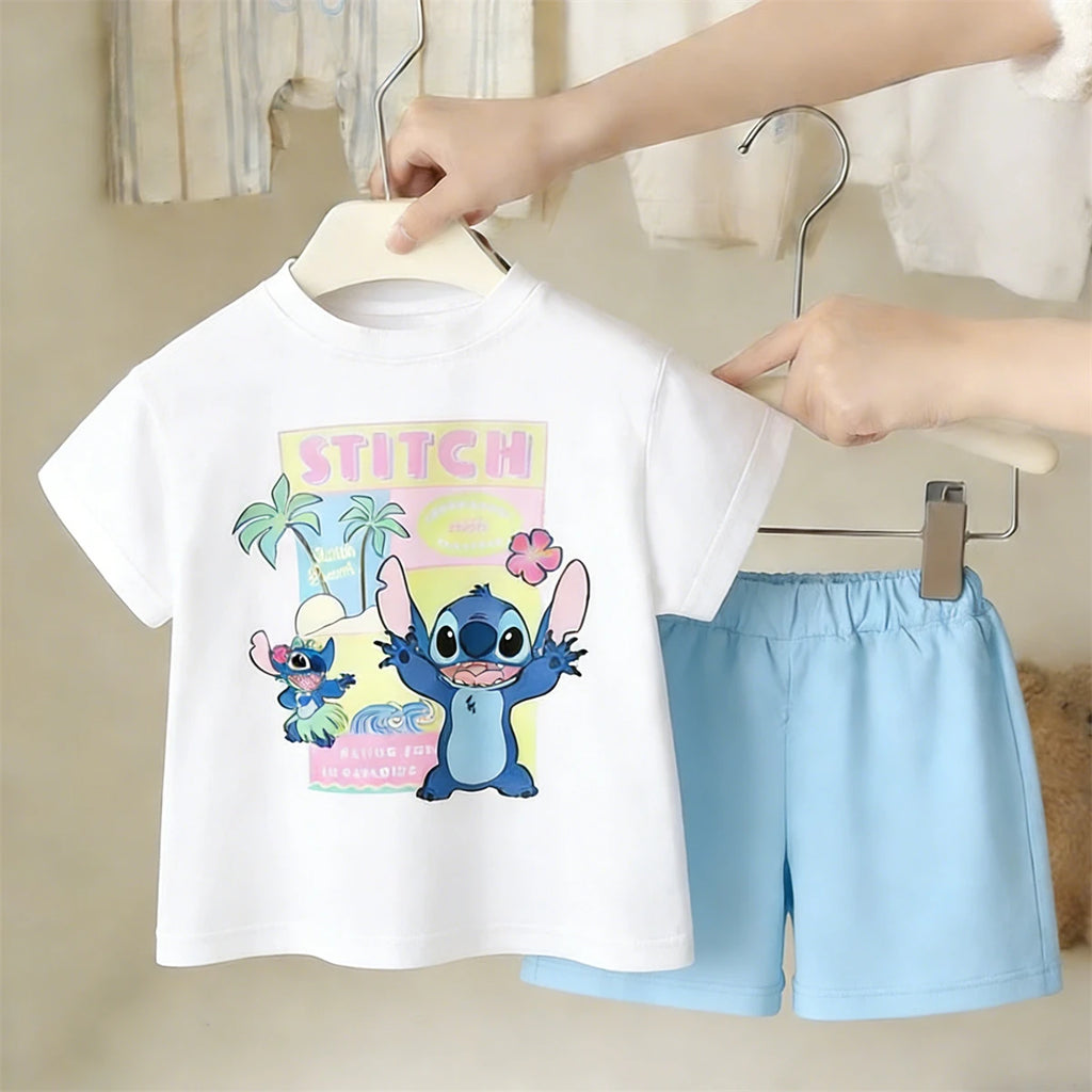 Kidsclick Kids’ Mickey Mouse T-Shirt & Shorts Set – Summer 2-Piece Casual Outfit (Boys & Girls)