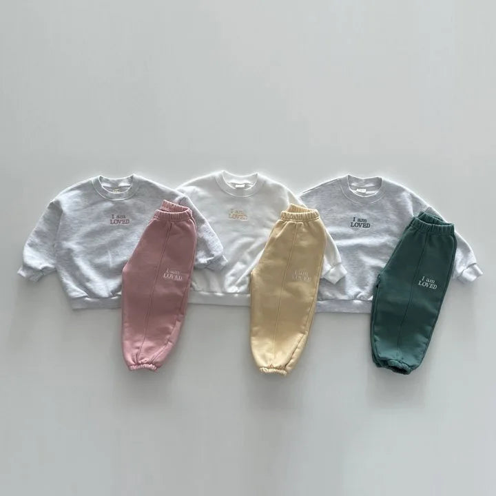 Kidsclick Kids’ Solid Color Embroidered Hoodie & Pants Set – 2-Piece Casual Outfit (Ages 0-5 Years, Unisex)