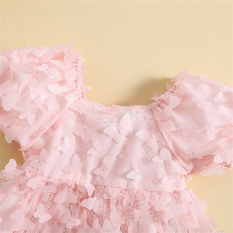Kidsclick Baby Girl Butterfly Tulle Princess Dress – Puff Sleeve Summer Party Dress