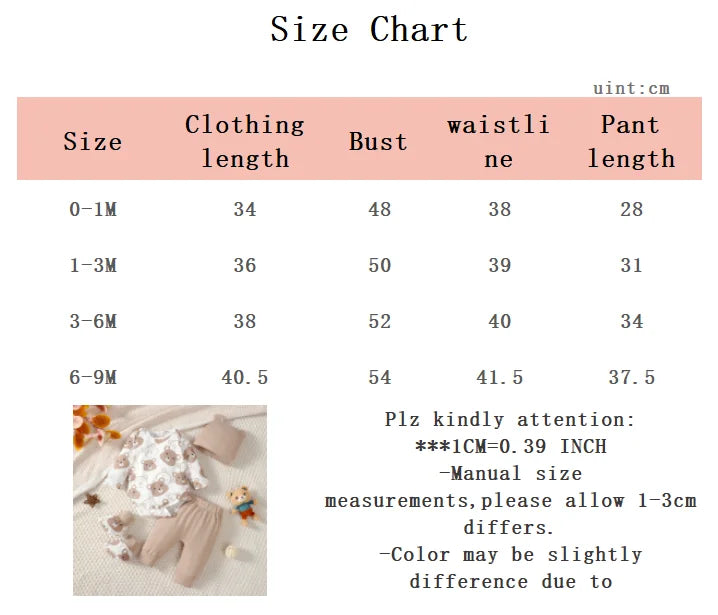 0-9 Months Baby Boy Set Little Bear Long Sleeve Bodysuit+Pants+Hat+Socks 4pcs/Set Baby Spring Autumn clothing Newborn
