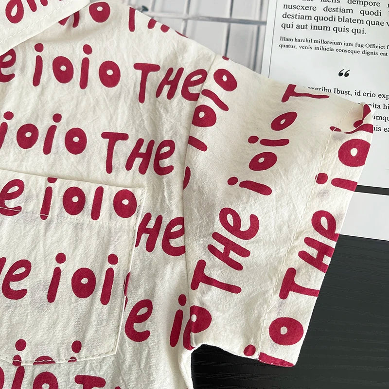 Kidsclick Kids’ Letter Print T-Shirt & Shorts Set – Summer 2-Piece Outfit (Ages 1-5 Years)