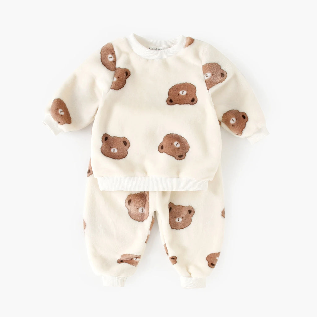 Sanlutoz Cute Animals Warm Little Kids Clothing Sets Long Sleeve Tops + Trousers 2Pcs Winter