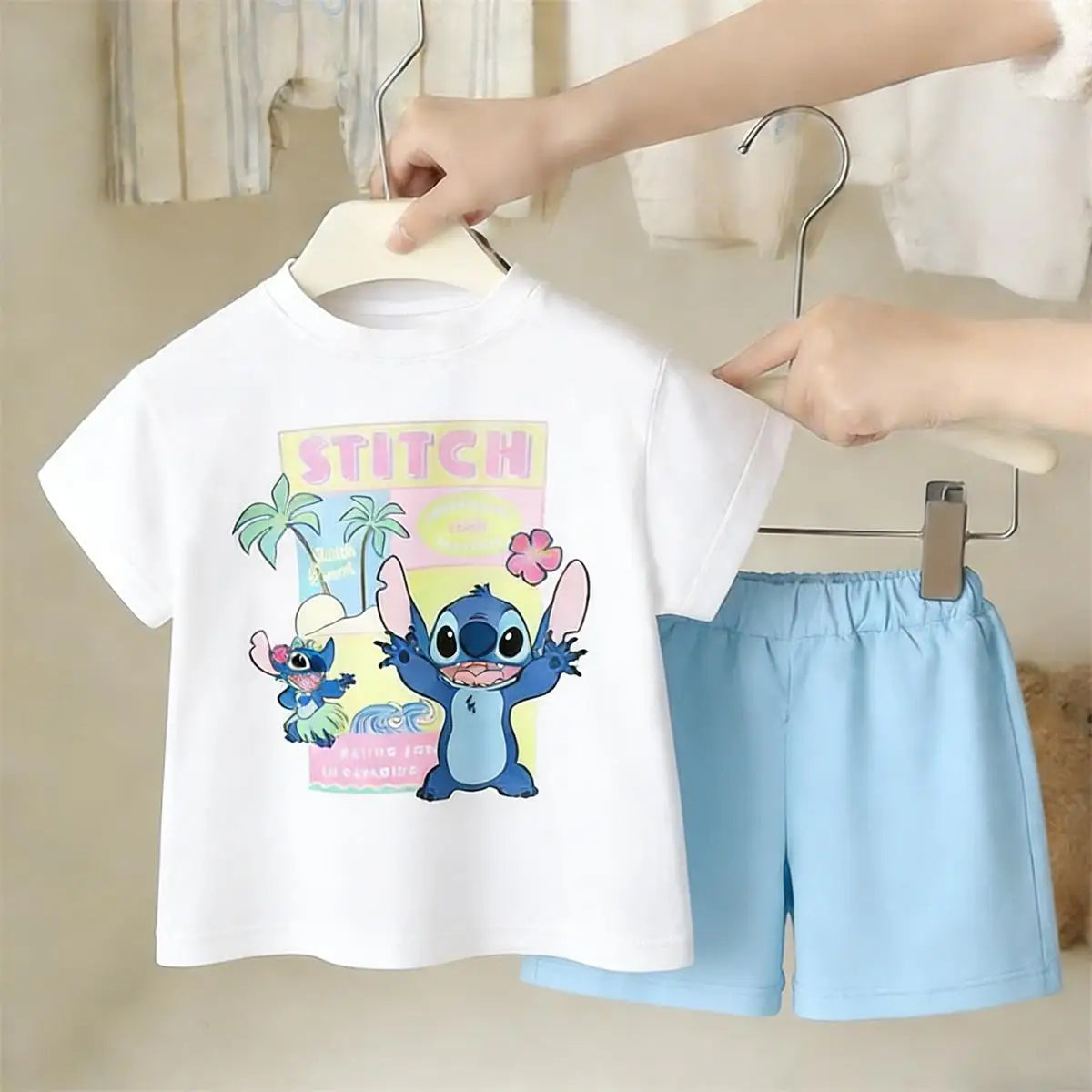 Kidsclick Kids’ Mickey Mouse T-Shirt & Shorts Set – Summer 2-Piece Casual Outfit (Boys & Girls)