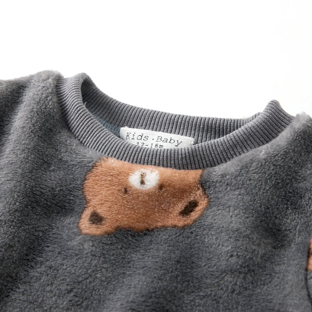 Sanlutoz Cute Animals Warm Little Kids Clothing Sets Long Sleeve Tops + Trousers 2Pcs Winter