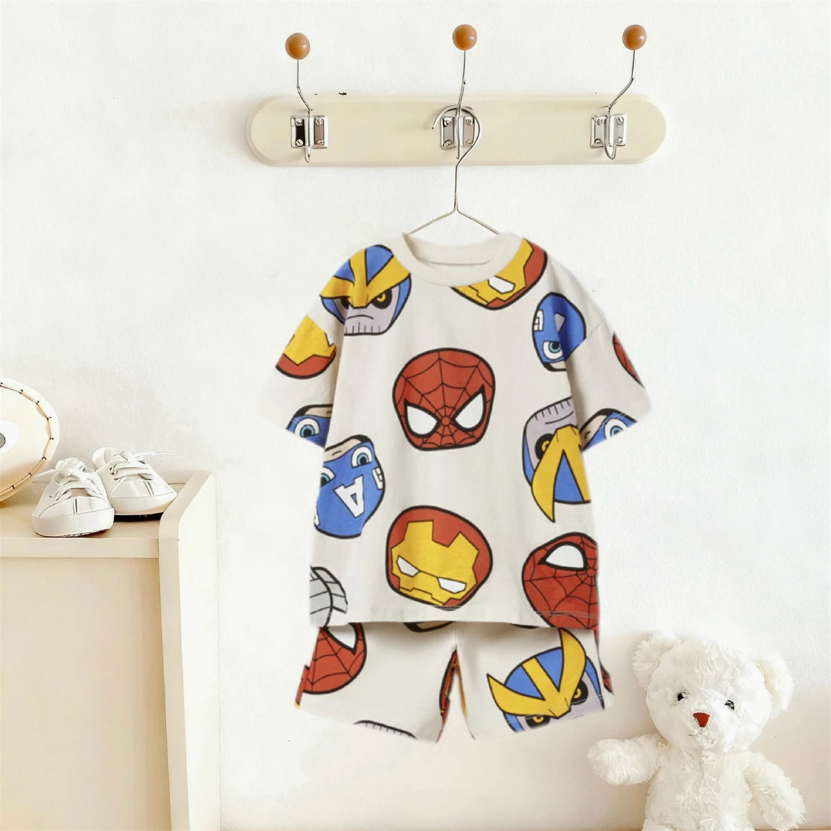Child Costume Short-sleeved Outfits 1-7Age Boys And Girls Summer Clothing Popular Wear Cute T Shirt All-match Shorts Outer Wear
