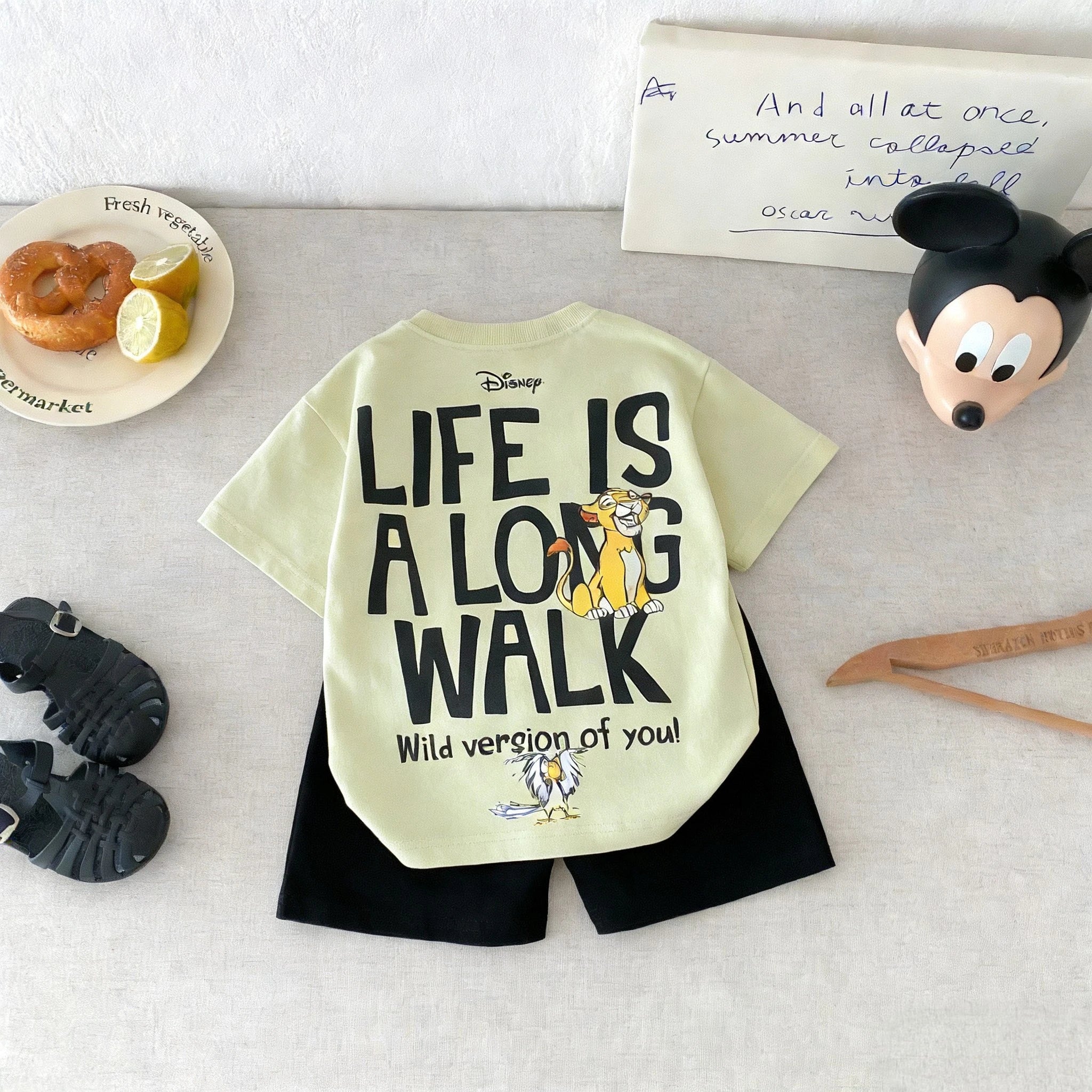 Kidsclick Boys’ Simba Cartoon T-Shirt & Shorts Set – Summer 2-Piece Outfit (Toddlers)