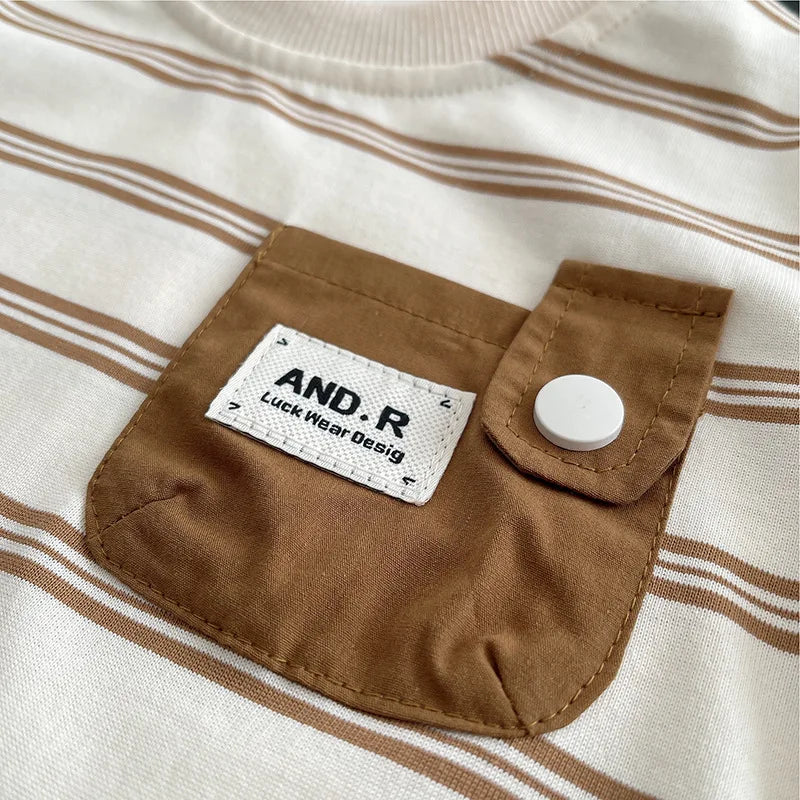 Kidsclick Kids’ Striped T-Shirt & Shorts Set – Summer 2-Piece Casual Outfit (Ages 0-5 Years)