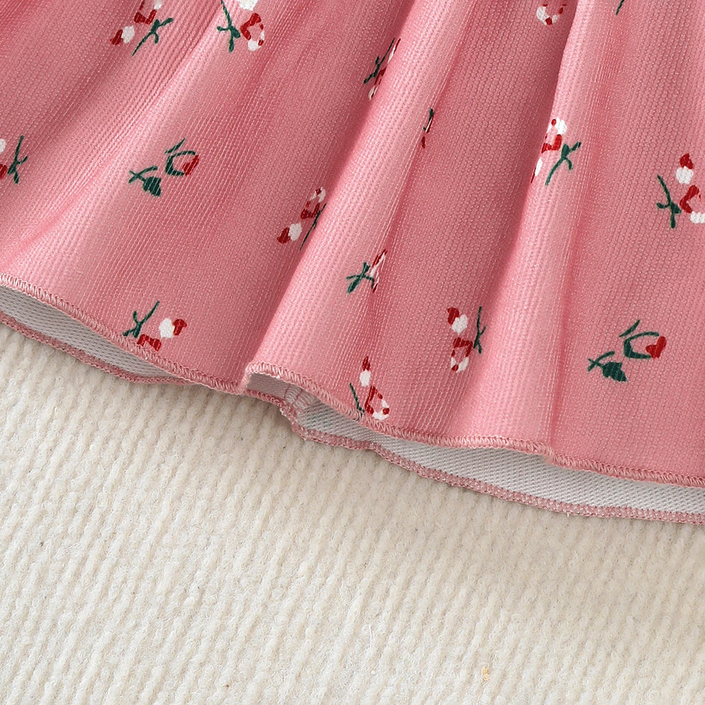 Kidsclick 2-Piece Baby Girl Summer Dress Set – Floral Dress with Large Bow & Headband for 0-24 Months