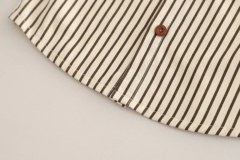 Kidsclick Boys’ Striped Long Sleeve Shirt & Pants Set – Spring/Autumn 2-Piece Casual Outfit (Infants & Toddlers)