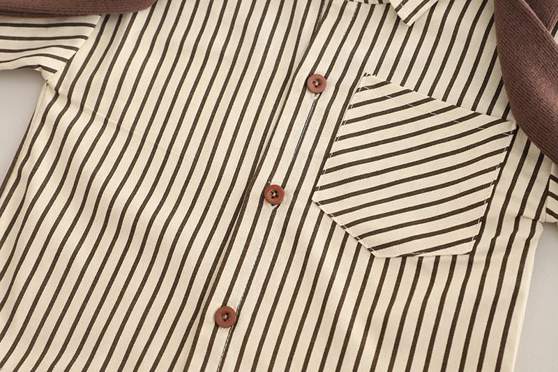 Kidsclick Boys’ Striped Long Sleeve Shirt & Pants Set – Spring/Autumn 2-Piece Casual Outfit (Infants & Toddlers)