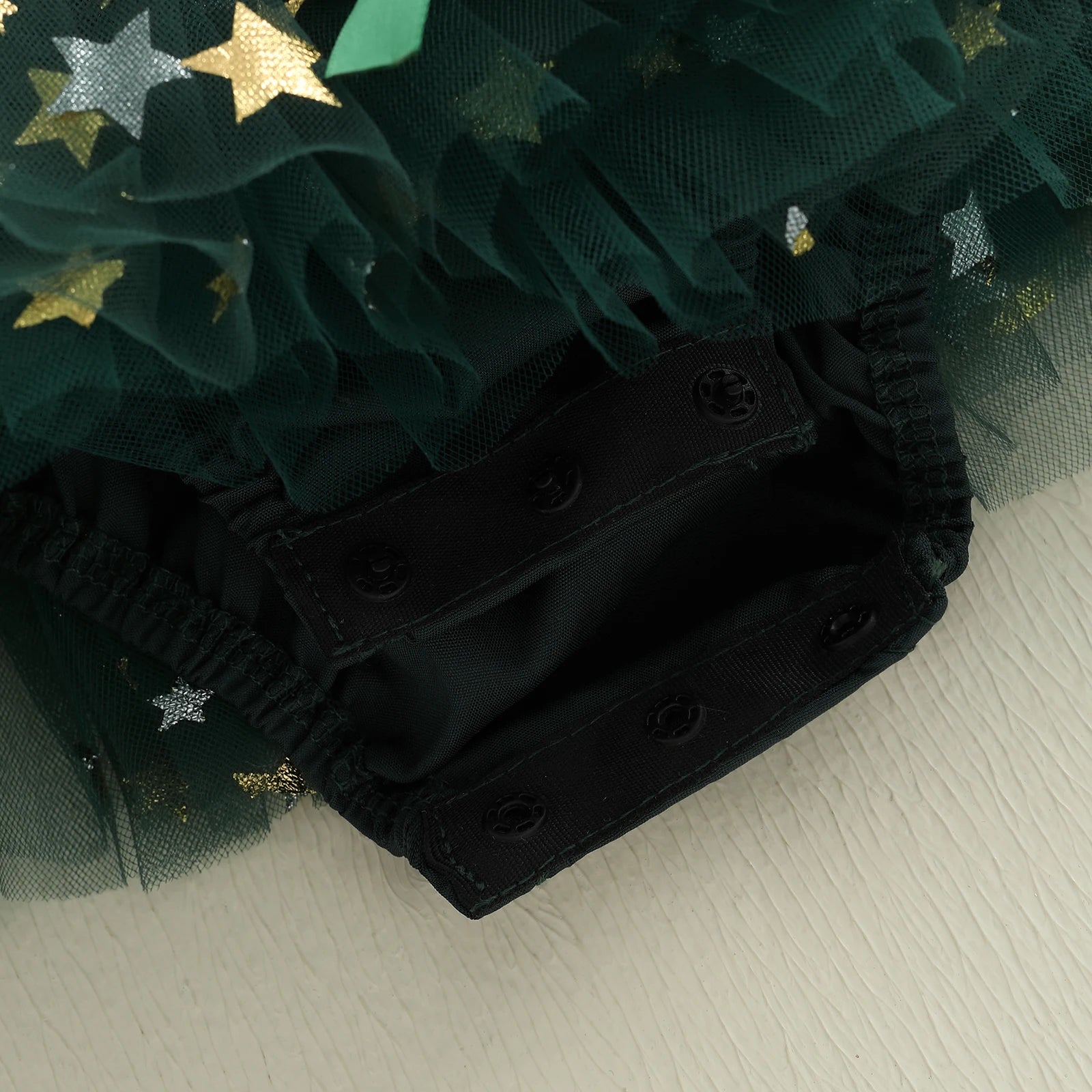 Kidsclick Baby Girls Christmas Romper Dress – Star Print Tulle Sleeveless Baby Outfit with Headband