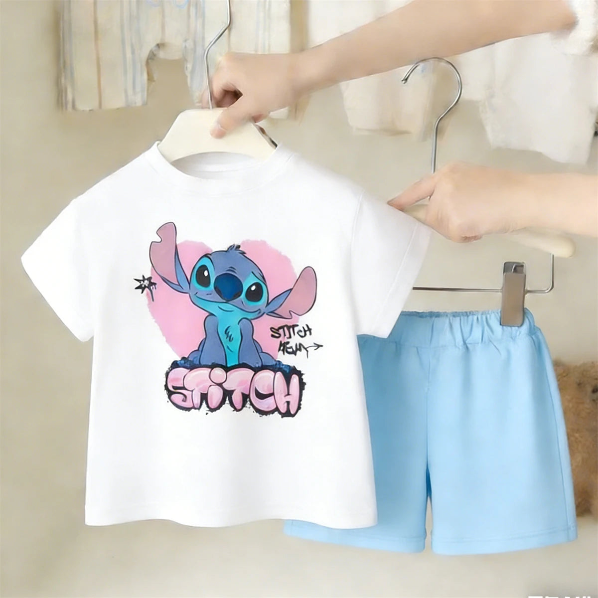 Kidsclick Kids’ Mickey Mouse T-Shirt & Shorts Set – Summer 2-Piece Casual Outfit (Boys & Girls)