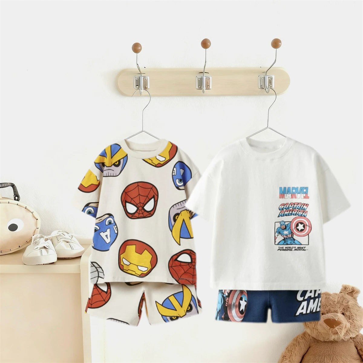 Child Costume Short-sleeved Outfits 1-7Age Boys And Girls Summer Clothing Popular Wear Cute T Shirt All-match Shorts Outer Wear
