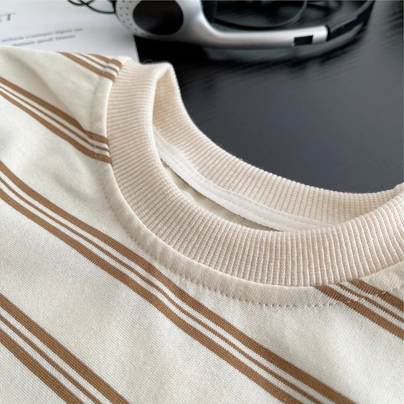 Kidsclick Kids’ Striped T-Shirt & Shorts Set – Summer 2-Piece Casual Outfit (Ages 0-5 Years)