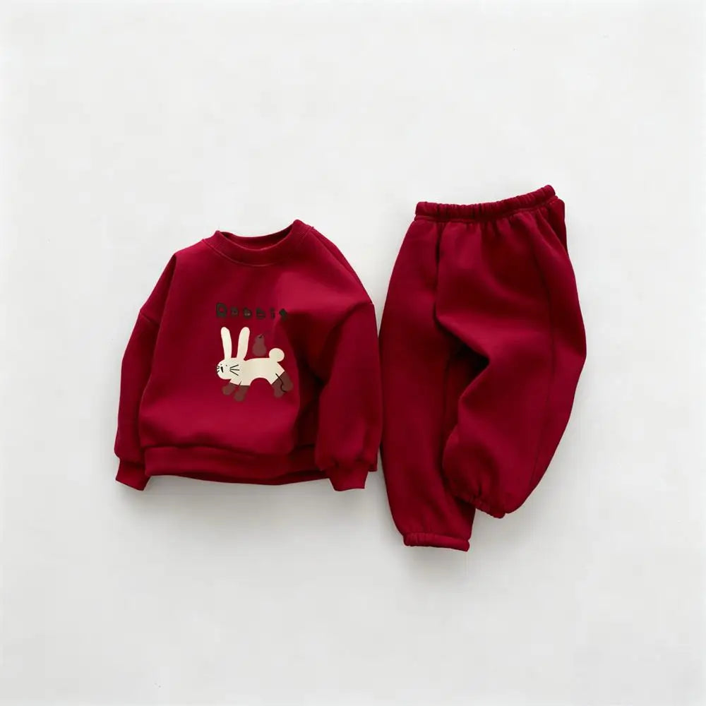 Baby Clothing Set 2Piece/Set Outer Wear Autumn Wear Long-sleeved Sweatshirt+Pants Boys Girls Lovely Hoodie Sweatpants Outfit