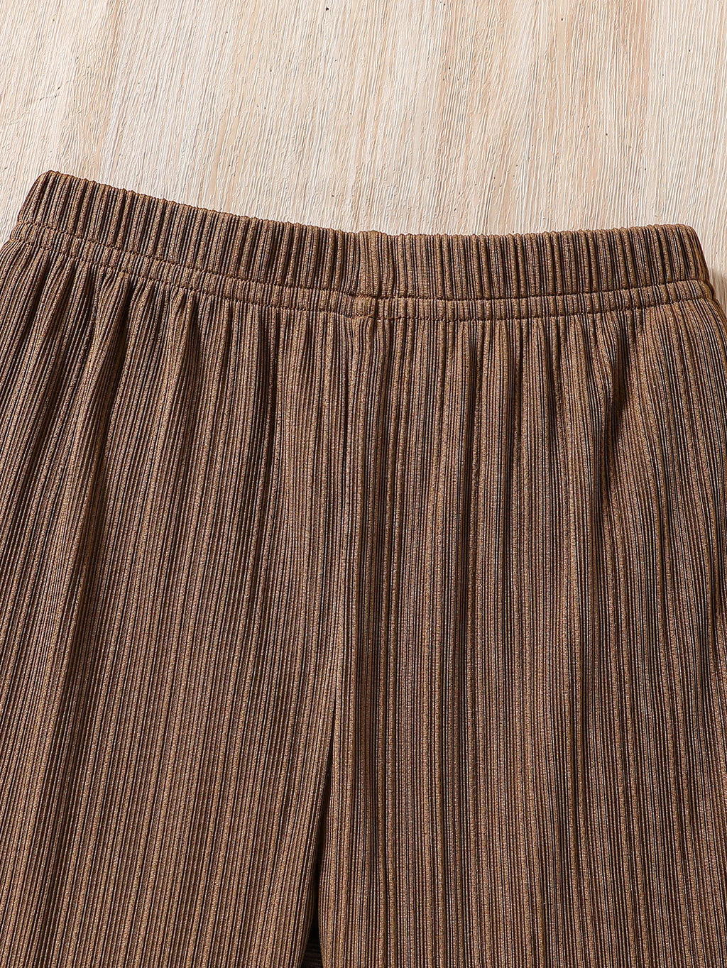 Autumn New Girl Cute Casual Elegant Set Ruffled Round Neck Long Sleeve Top+Solid Elastic Waist Loose Casual Trousers Suit