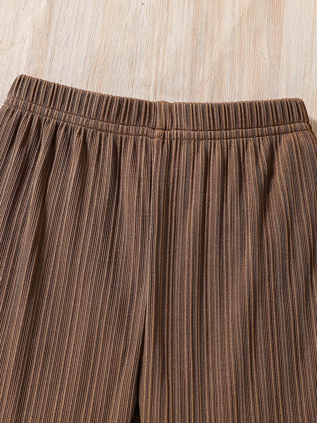 Autumn New Girl Cute Casual Elegant Set Ruffled Round Neck Long Sleeve Top+Solid Elastic Waist Loose Casual Trousers Suit