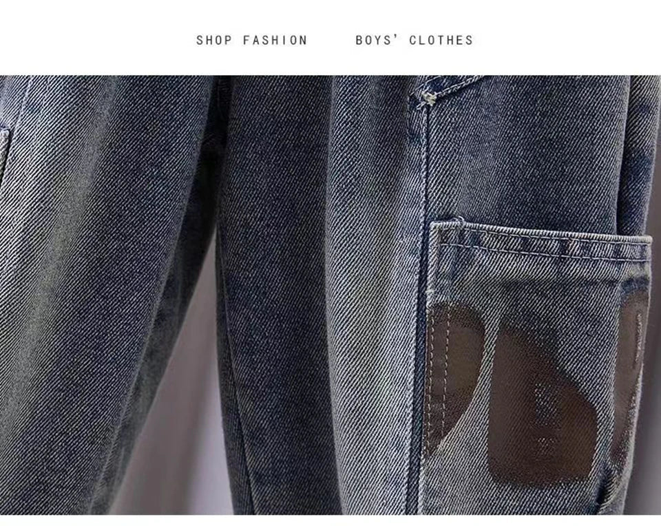 Kidsclick Boys’ Letter Print Sweatshirt & Pants Set – Spring/Autumn 2-Piece Casual Outfit (Ages 1-8 Years)