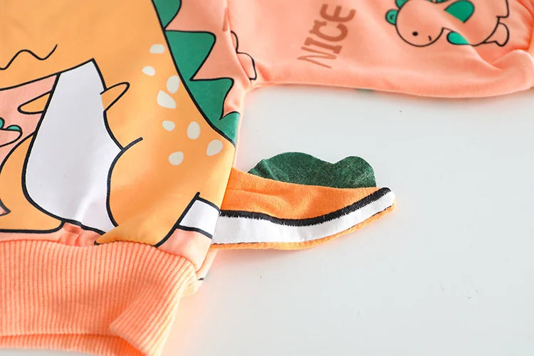 Kidsclick Kids’ Cartoon T-Shirt & Pants Set – Spring/Autumn 2-Piece Casual Outfit (Toddlers 1-5 Years)