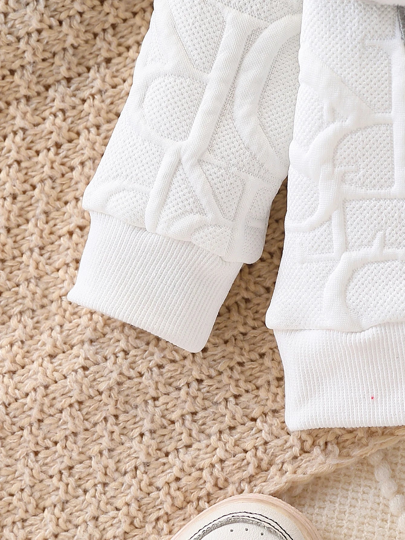 Unisex Baby Elephant Appliqué Quilted Sweatshirt & Distressed Denim Joggers 2-Piece Set