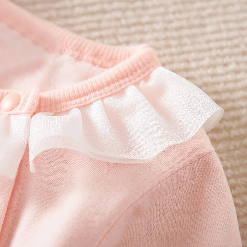 Kidsclick Baby Swan Embroidered Cotton Bodysuit – Long Sleeve Infant Outfit