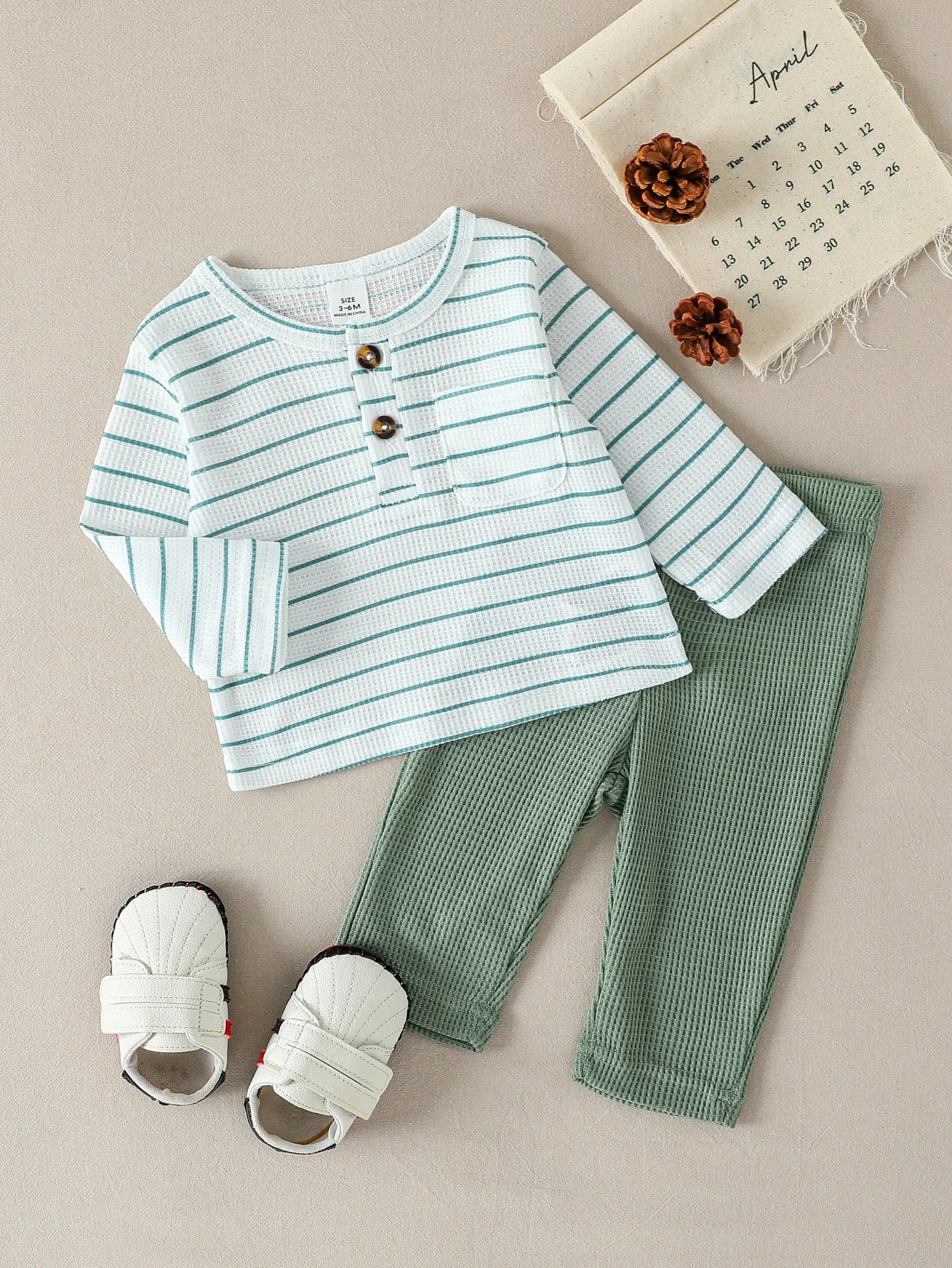 Kidsclick Boys’ Striped Sweatshirt & Pants Set – Fall 2-Piece Casual Outfit (Ages 1-8 Years, Toddlers)